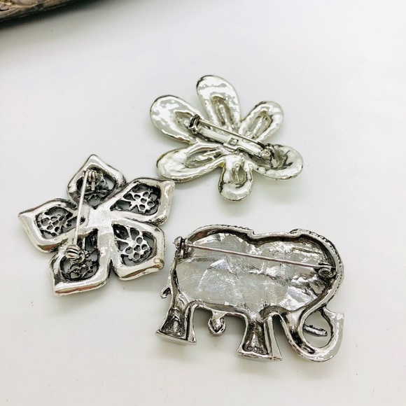 Vintage Elephant Brooch Lot - Picture 2 of 8